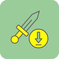 Weapon Filled Yellow Icon vector