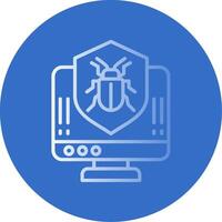 Anti Virus Shield Flat Bubble Icon vector