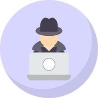 Hacker Flat Bubble Icon vector