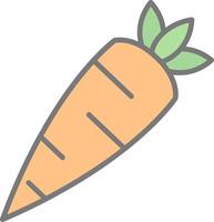 Zanahoria línea lleno ligero icono vector