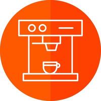 Coffee Machine Line Red Circle Icon vector