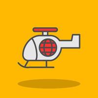 Helicopter Filled Shadow Icon vector