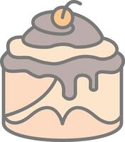 Cinnamon Roll Line Filled Light Icon vector