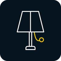 Lamp Line Red Circle Icon vector