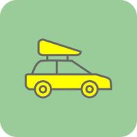 Family Car Filled Yellow Icon vector