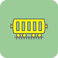 tren carga lleno amarillo icono vector