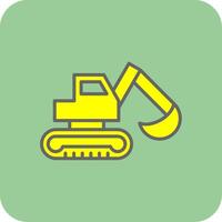 Digger Filled Yellow Icon vector