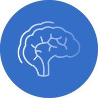 Human Brain Flat Bubble Icon vector