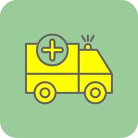 Ambulance Filled Yellow Icon vector