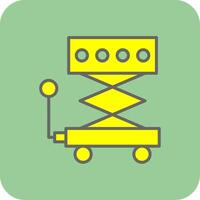 Scissor Lift Filled Yellow Icon vector