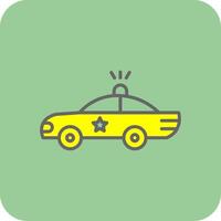 Police Car Filled Yellow Icon vector