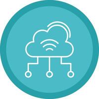 Cloud Computing Line Multi Circle Icon vector