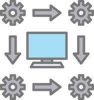 Workflow Line Filled Light Icon vector