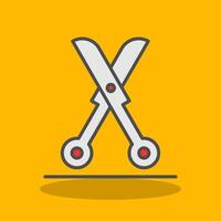 Shears Filled Shadow Icon vector