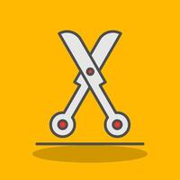 Shears Filled Shadow Icon vector