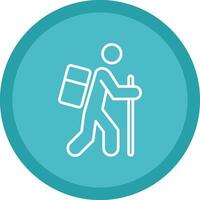Hiking Line Multi Circle Icon vector