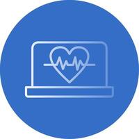 Electrocardiography Flat Bubble Icon vector