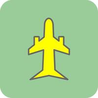 Plane Filled Yellow Icon vector