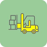 Forklift Filled Yellow Icon vector