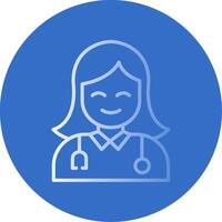 Female Doctor Flat Bubble Icon vector