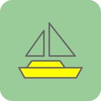 Boat Filled Yellow Icon vector