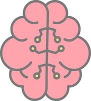 Artificial Intelligence Line Filled Light Icon vector