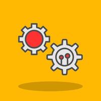 Cogwheel Filled Shadow Icon vector