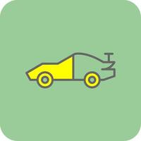 Sports Car Filled Yellow Icon vector