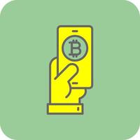 Pay Bitcoin Glyph Gradient Corner Icon vector