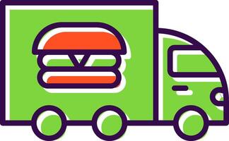 comida camión lleno diseño icono vector
