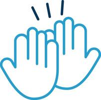 High Five Line Blue Two Color Icon vector