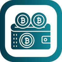 Bitcoin Wallet Glyph Gradient Corner Icon vector