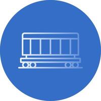 Cargo Train Flat Bubble Icon vector