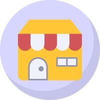 Market Place Flat Bubble Icon vector