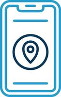 Mobile Line Blue Two Color Icon vector