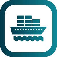 Container Ship Glyph Gradient Corner Icon vector