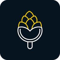 Pine Cone Line Red Circle Icon vector