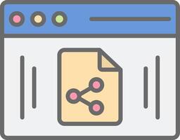 File Sharing Line Filled Light Icon vector