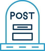 Post Line Blue Two Color Icon vector