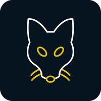 Fox Line Red Circle Icon vector