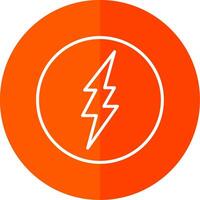 Lightning Line Red Circle Icon vector