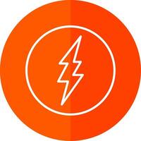 Lightning Line Red Circle Icon vector