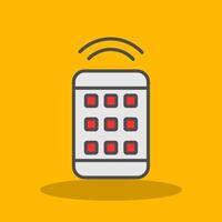 Remote Control Filled Shadow Icon vector