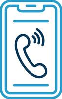 Phone Line Blue Two Color Icon vector