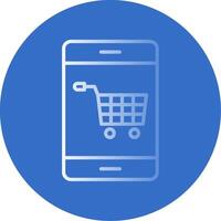 Mobile Commerce Flat Bubble Icon vector