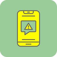 Alert Filled Yellow Icon vector