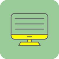 Computer Filled Yellow Icon vector