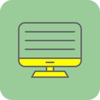 Computer Filled Yellow Icon vector