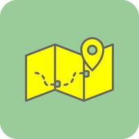 Map Filled Yellow Icon vector