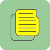 Files Filled Yellow Icon vector